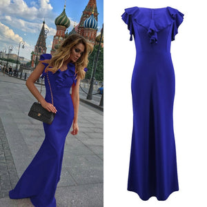 Women Long Maxi Dress Mermaid Ruffles Evening Party