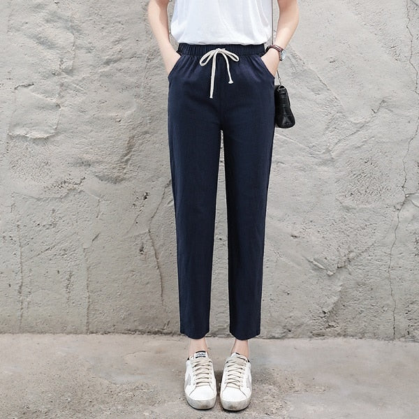 Summer Harem linen Pants Women fashion