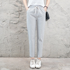 Summer Harem linen Pants Women fashion