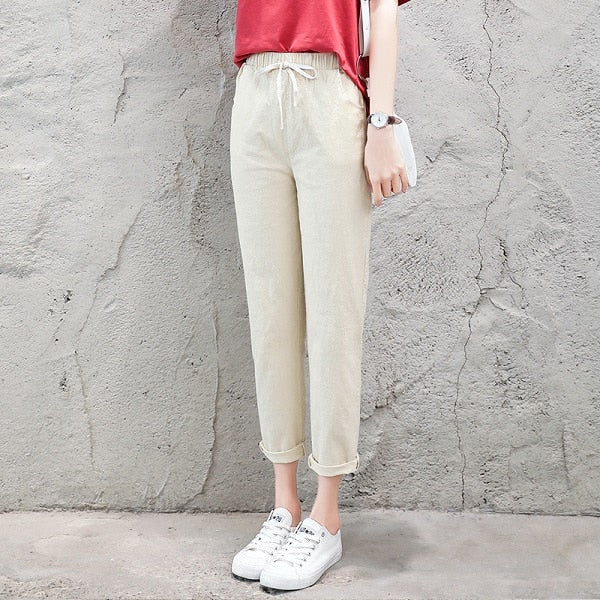 Summer Harem linen Pants Women fashion