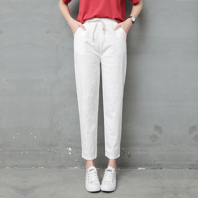 Summer Harem linen Pants Women fashion