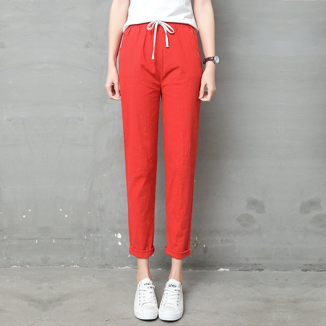 Summer Harem linen Pants Women fashion