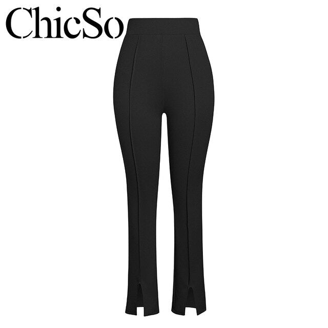 MissyChilli Knit skinny long pencil pants