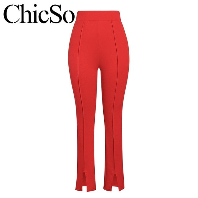 MissyChilli Knit skinny long pencil pants