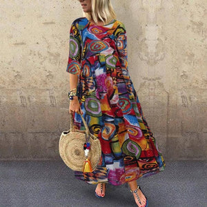 Autumn Summer Dress Women Vintage Vestidos